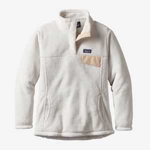 Patagonia re-tool snap fleece pullover in white